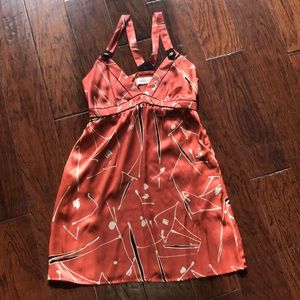 Silk v-neck silk dress